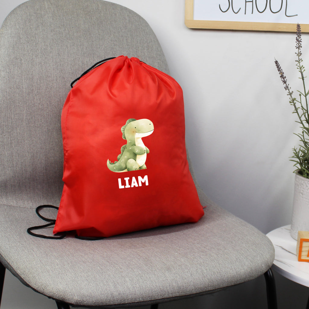 Personalised Children's Dinosaur PE Bag