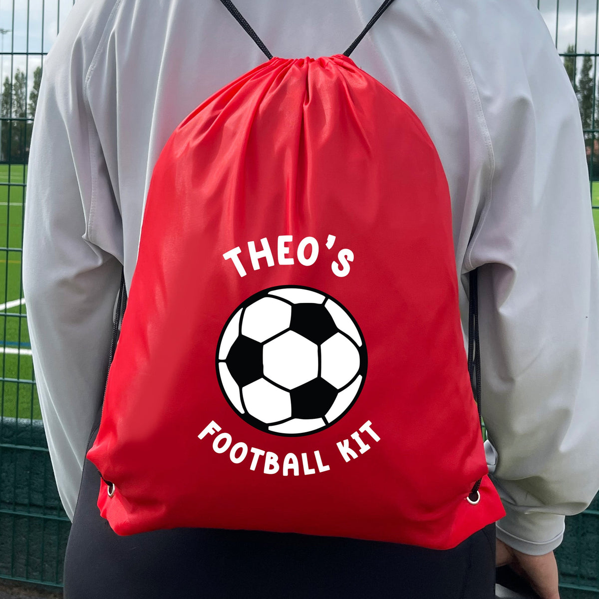 Personalised Football Kit Bag for Kids | Custom Name Drawstring Bag ...