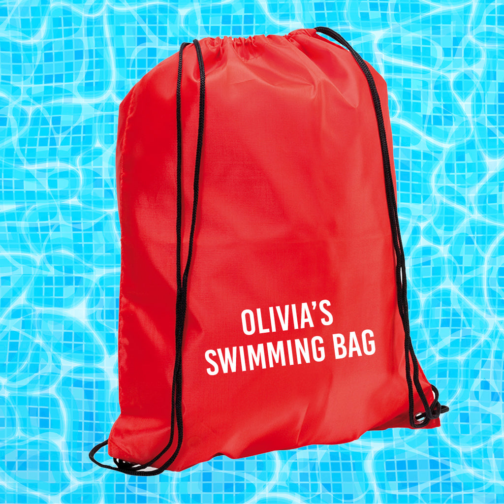 Red Personalised Swimming Bag
