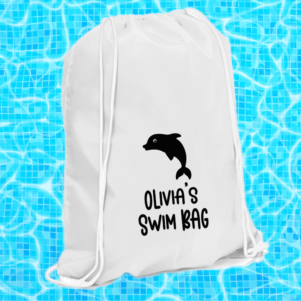 Personalised Children's Aquatic Drawstring Swim Bag