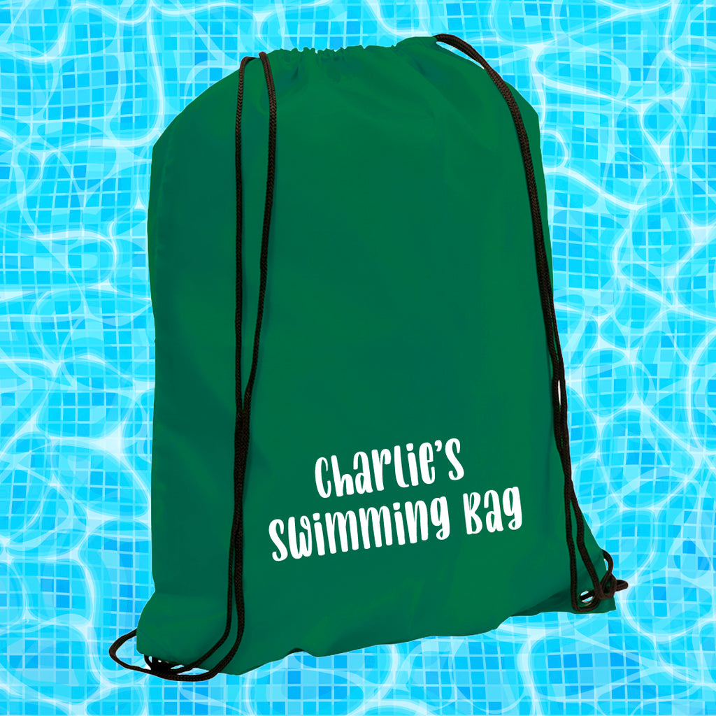 Green Personalised Swimming Bag