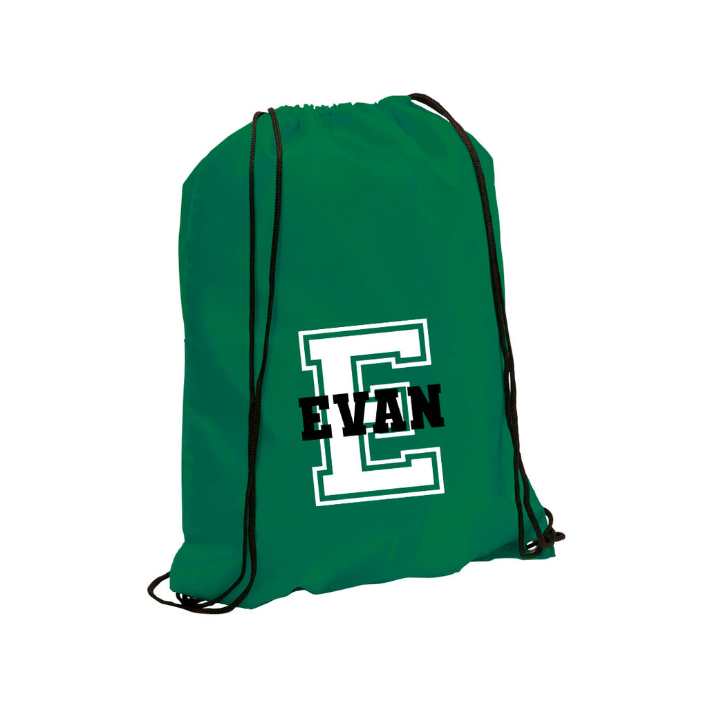 Personalised Drawstring Bag with Initial and Name 