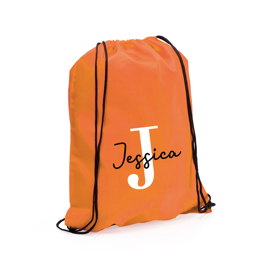 Personalised Initial & Name Drawstring Rucksack Bag