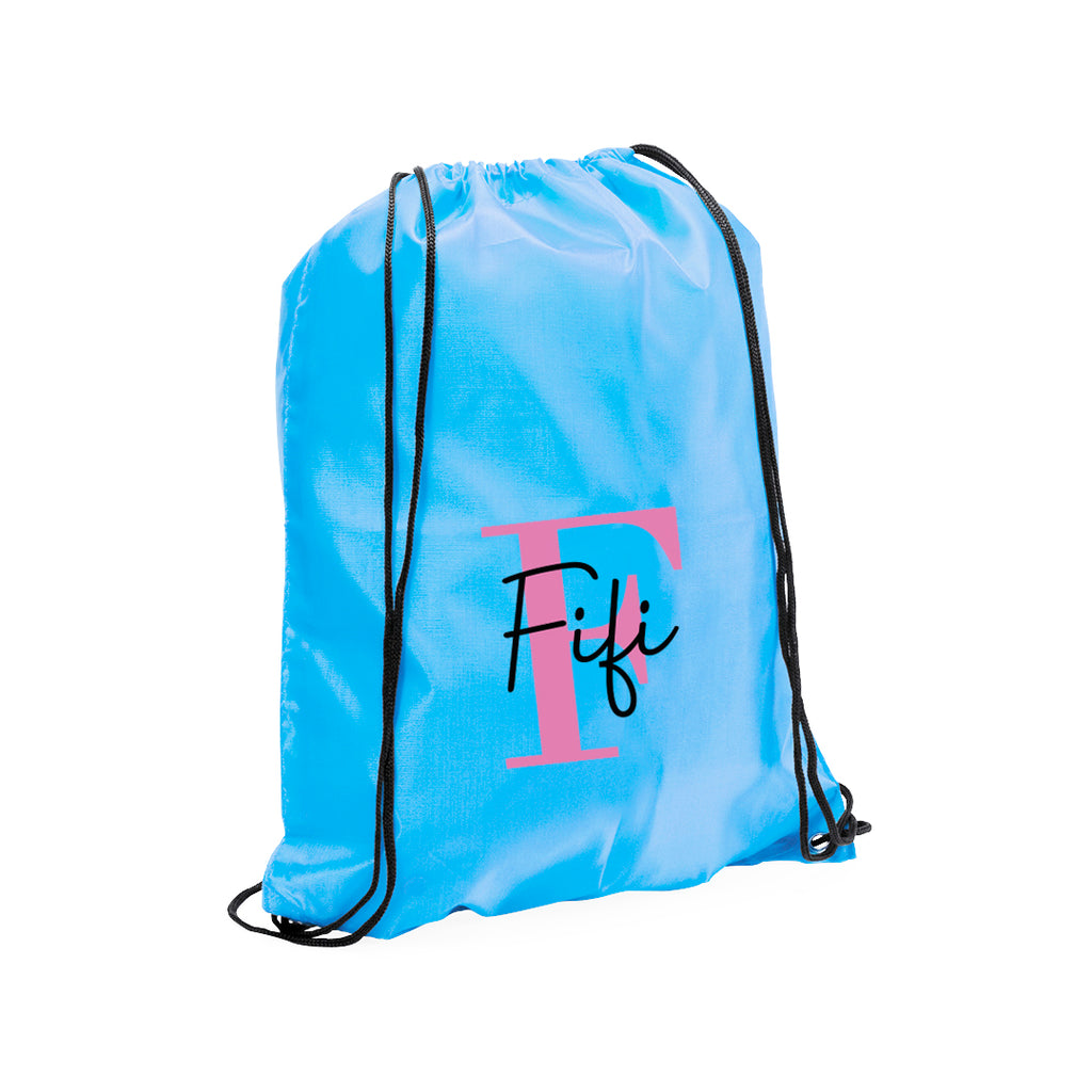 Personalised Initial & Name Drawstring Rucksack Bag