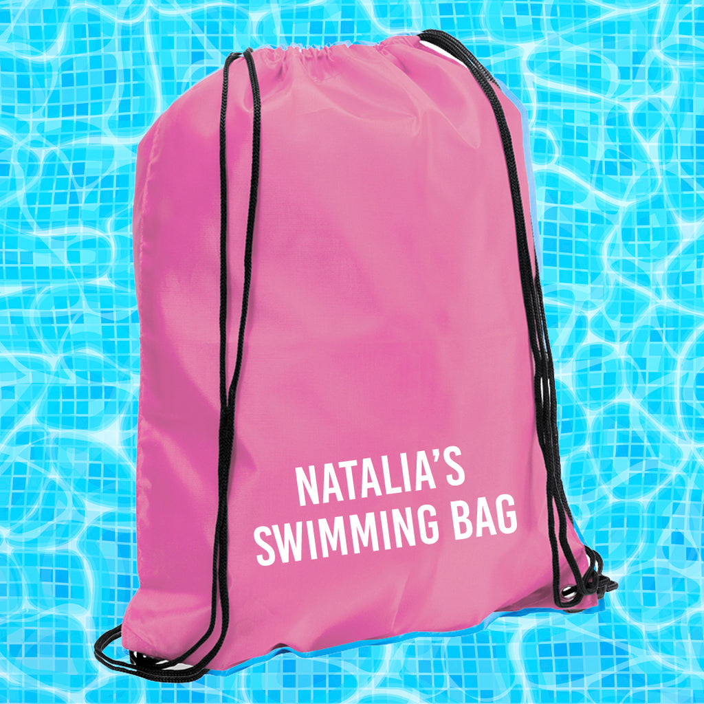 Pink Personalised Swimming Bag