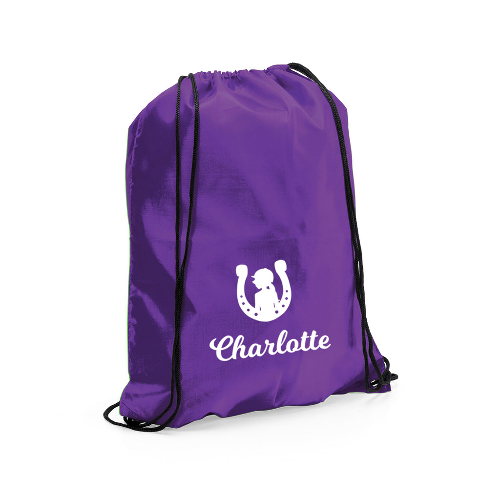 Personalised Horse Riding Drawstring Bag