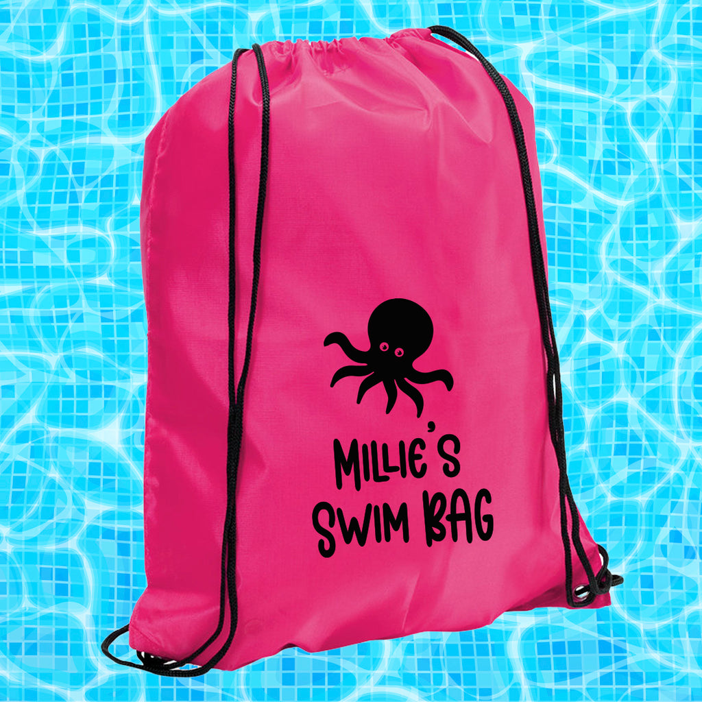 Personalised Children's Aquatic Drawstring Swim Bag
