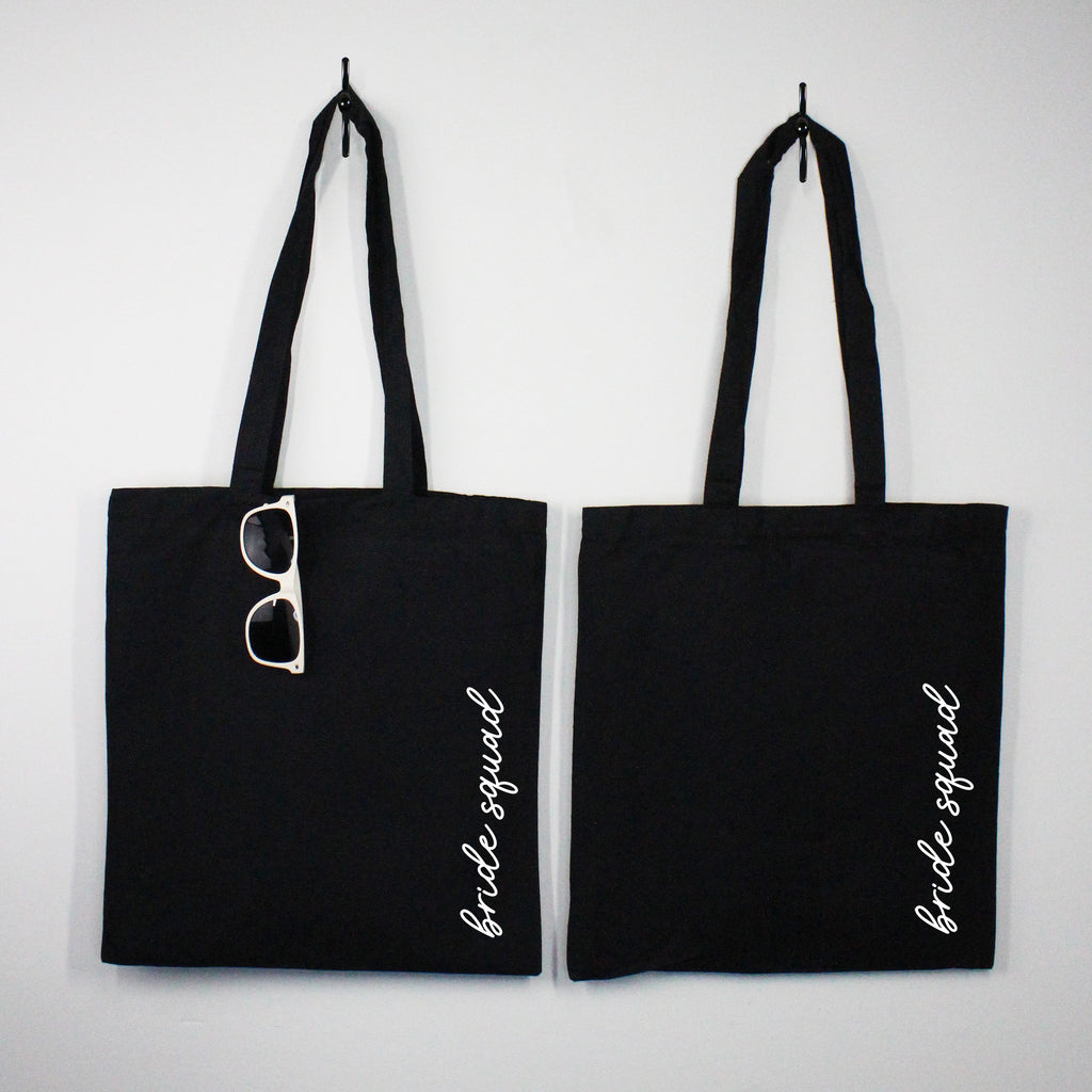 White Bride & Black Bride Squad Tote Bags