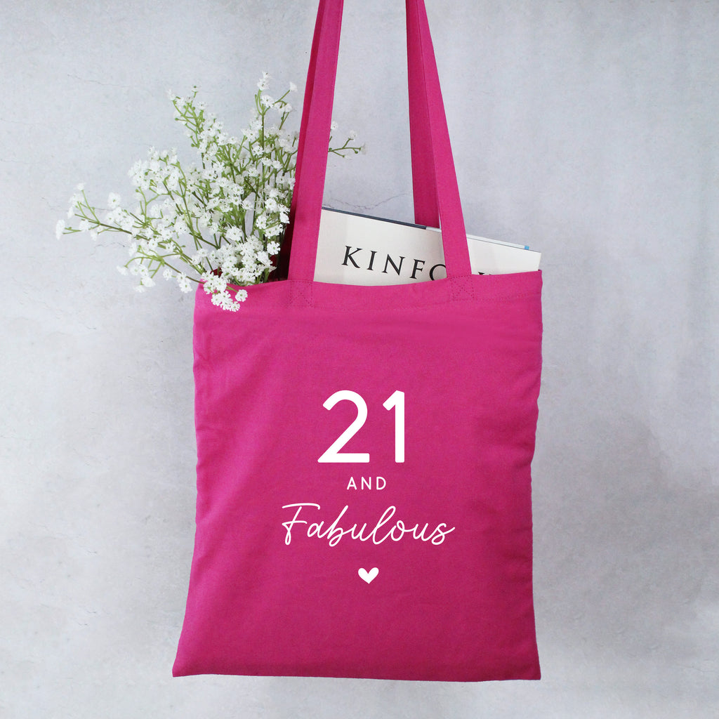 21 & Fabulous Pink Tote Bag