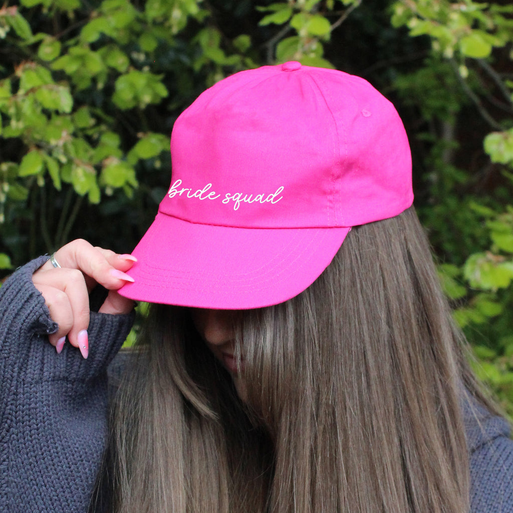 Personalised Pink Bride Squad & White Bride Caps