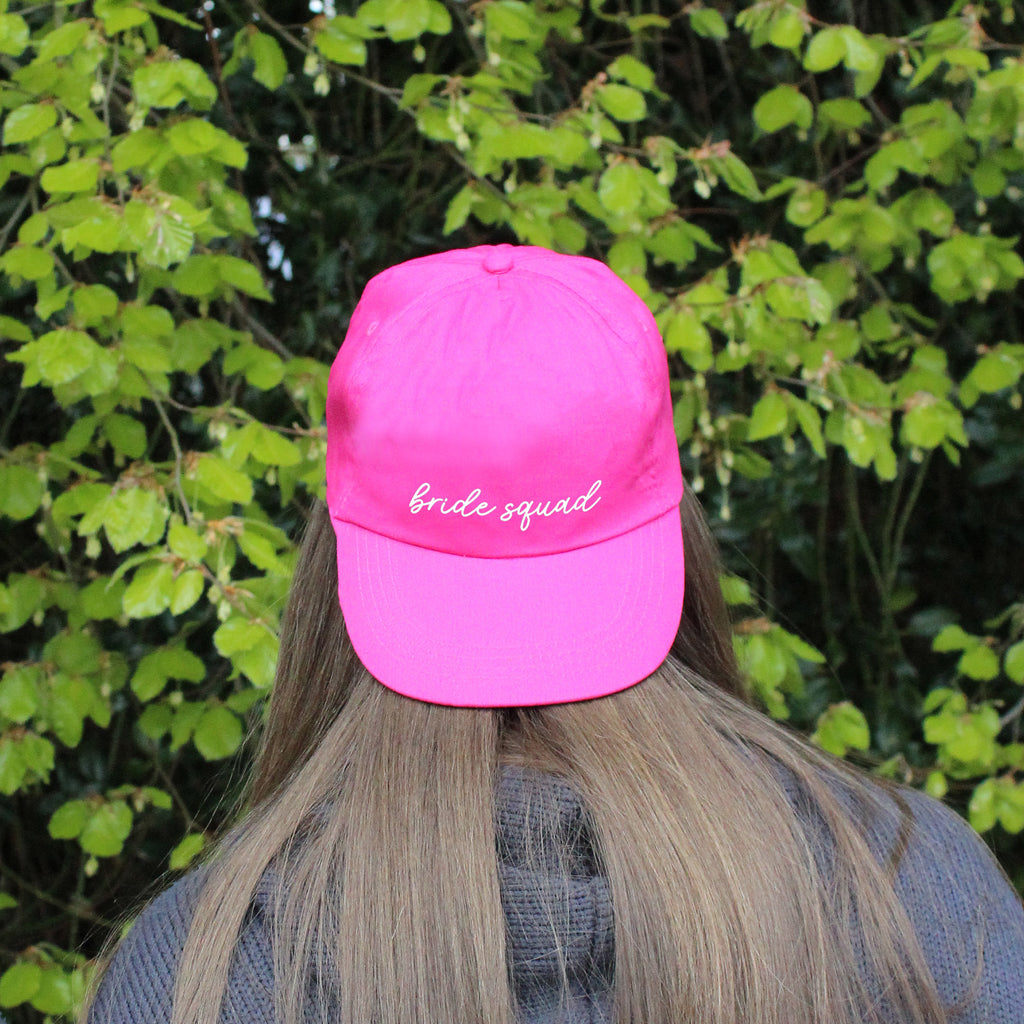 Personalised Pink Bride Squad & White Bride Caps