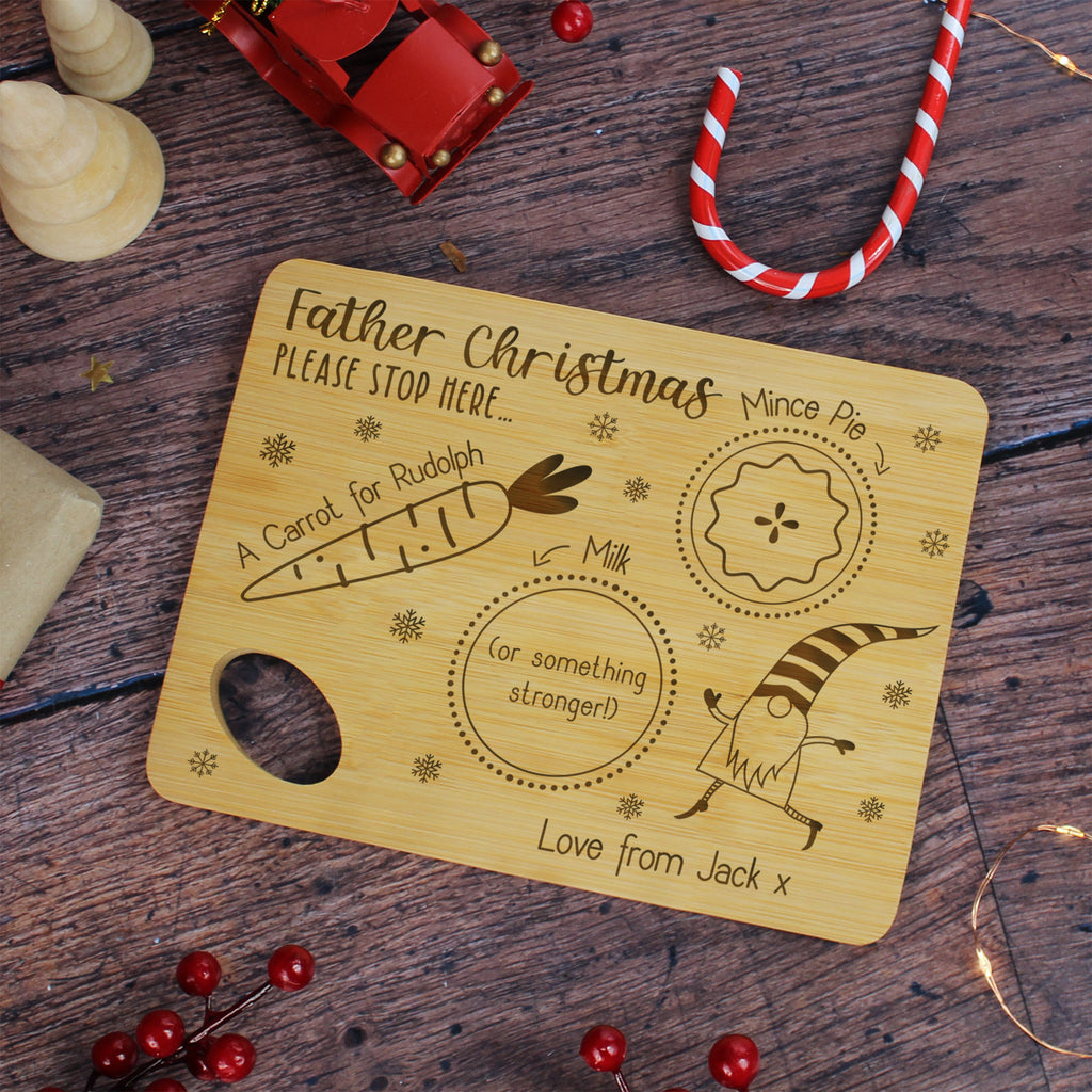 Personalised "Father Christmas Please Stop Here" Small Christmas Eve Board