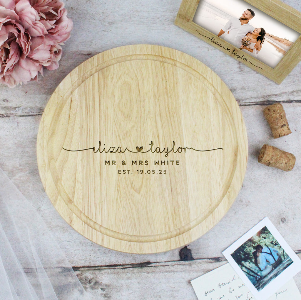 Personalised 30cm Mr & Mrs Wedding Chopping Board