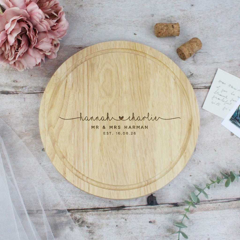 Personalised 30cm Mr & Mrs Wedding Chopping Board