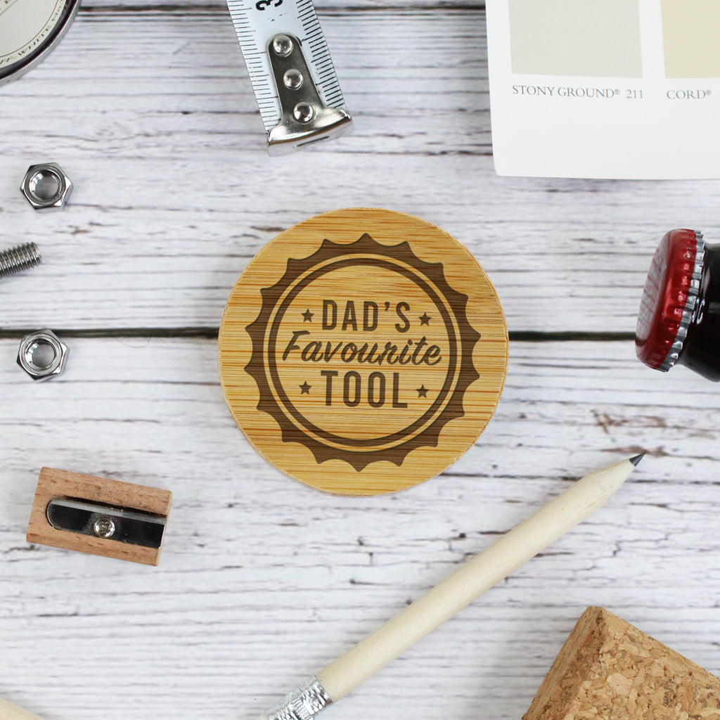 Dad's Favourite Tool Wooden Magnetic Bottle Opener