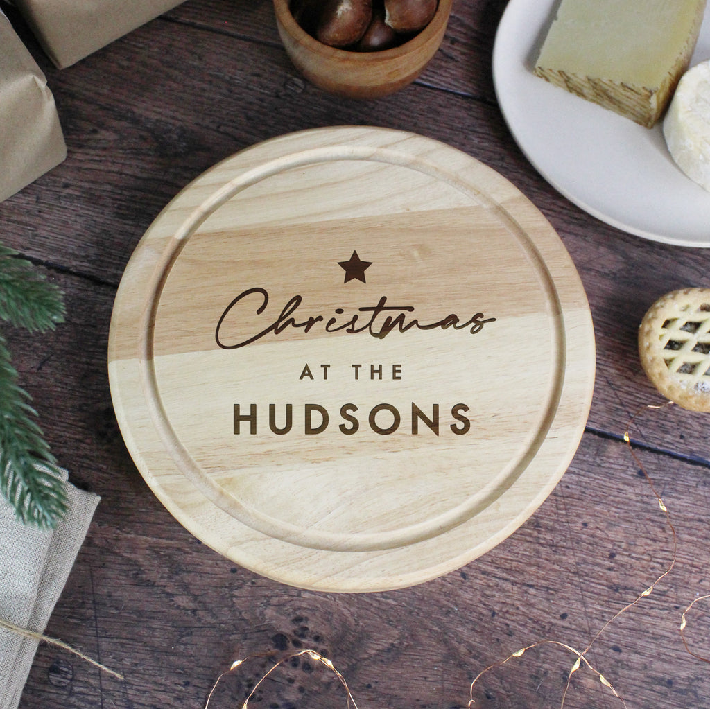 Personalised Christmas Family Cheese Board Set