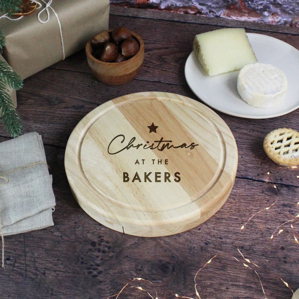 Personalised Christmas Family Cheese Board Set