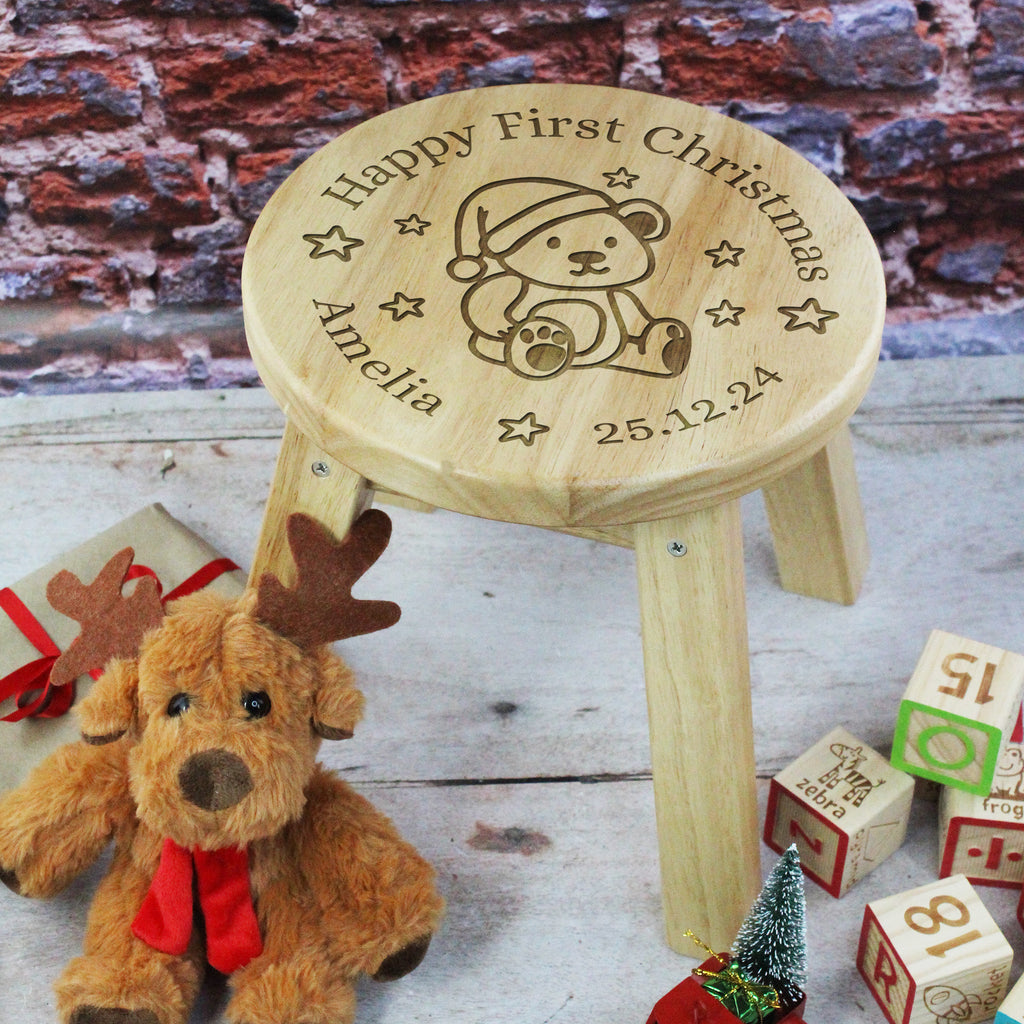 Personalised 'Happy First Christmas' Stool