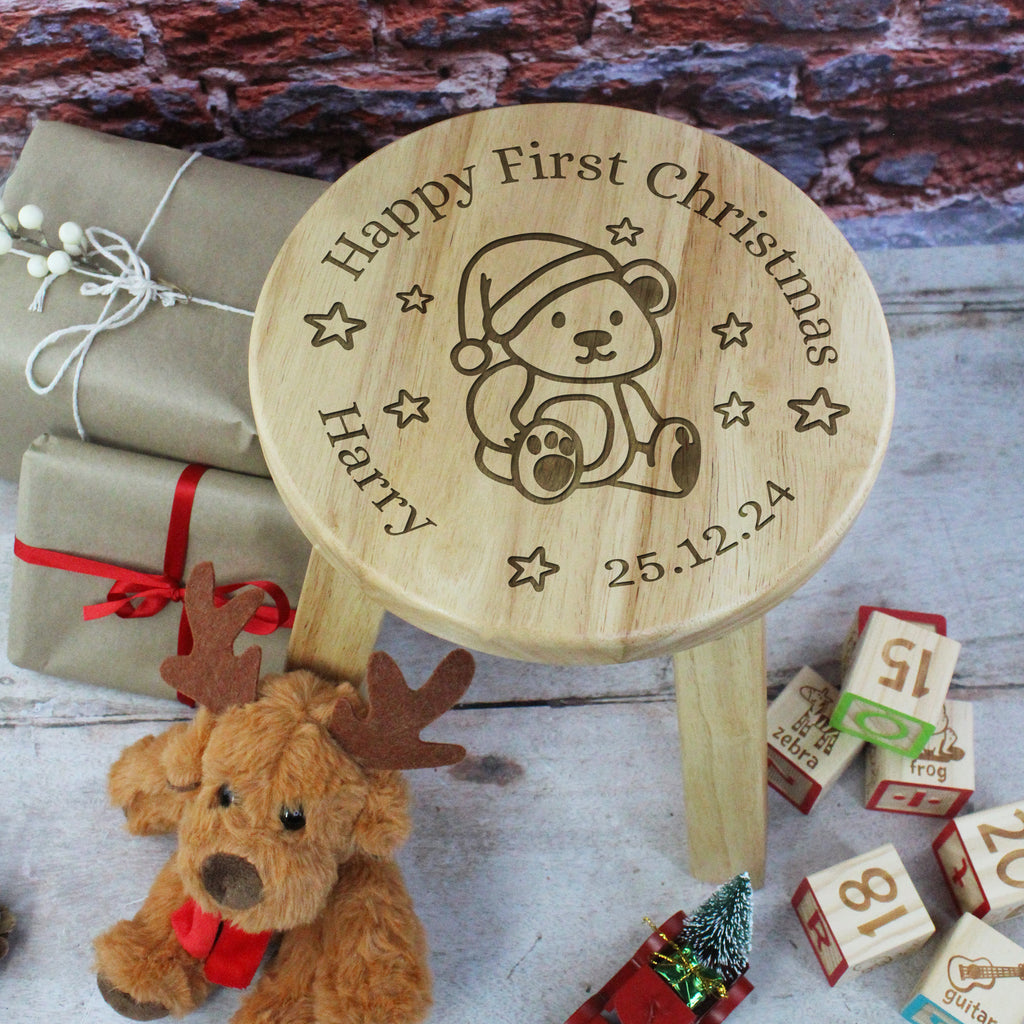 Personalised 'Happy First Christmas' Stool