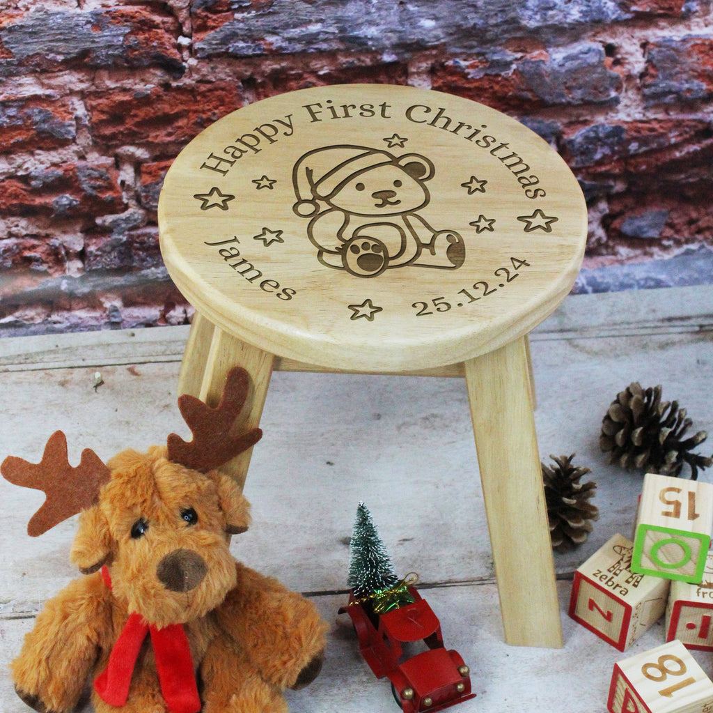 Personalised 'Happy First Christmas' Stool