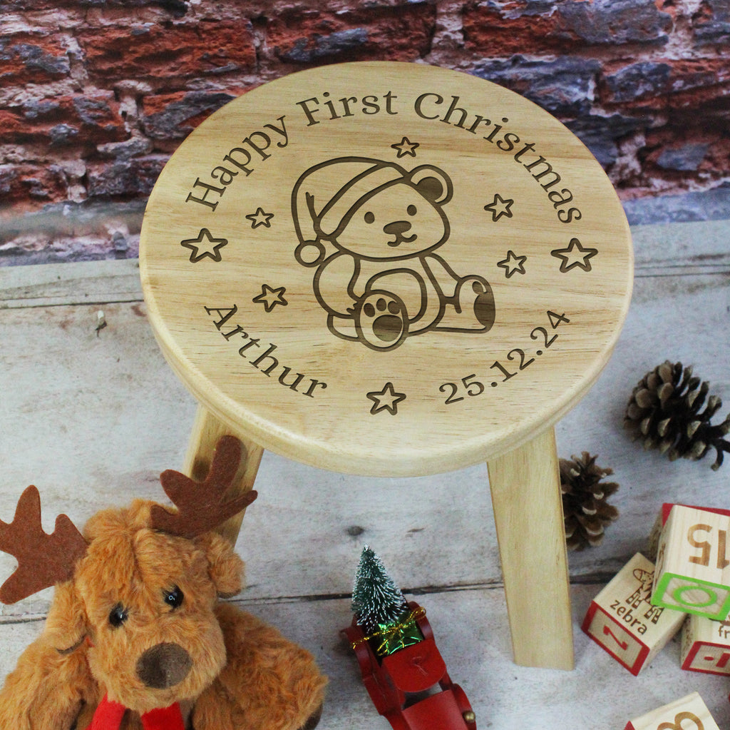 Personalised 'Happy First Christmas' Stool