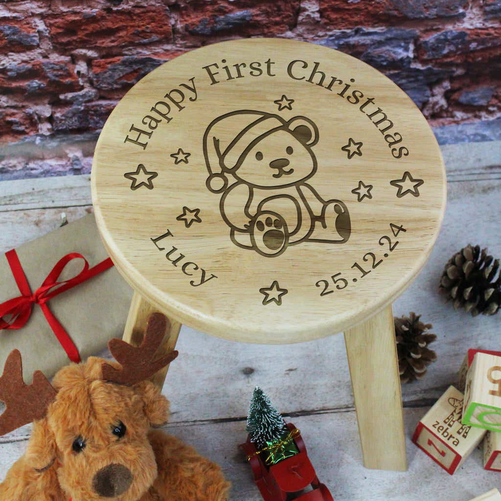 Personalised 'Happy First Christmas' Stool