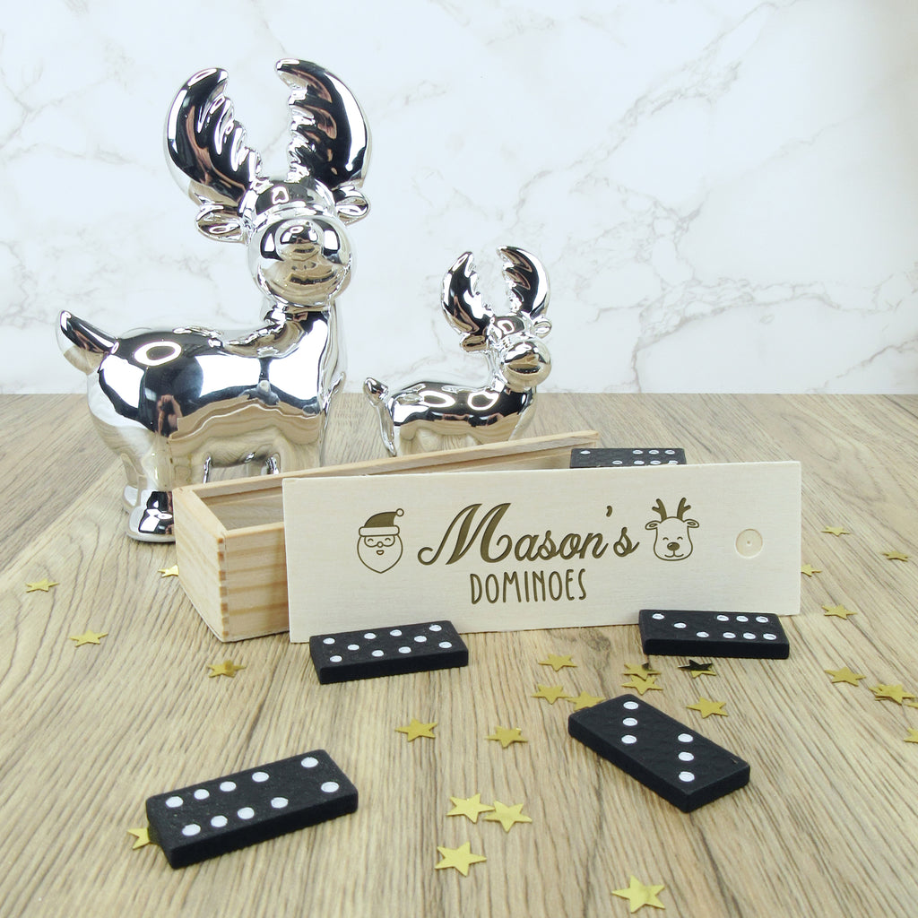 Personalised Wooden Christmas Dominoes with Eco Friendly Box