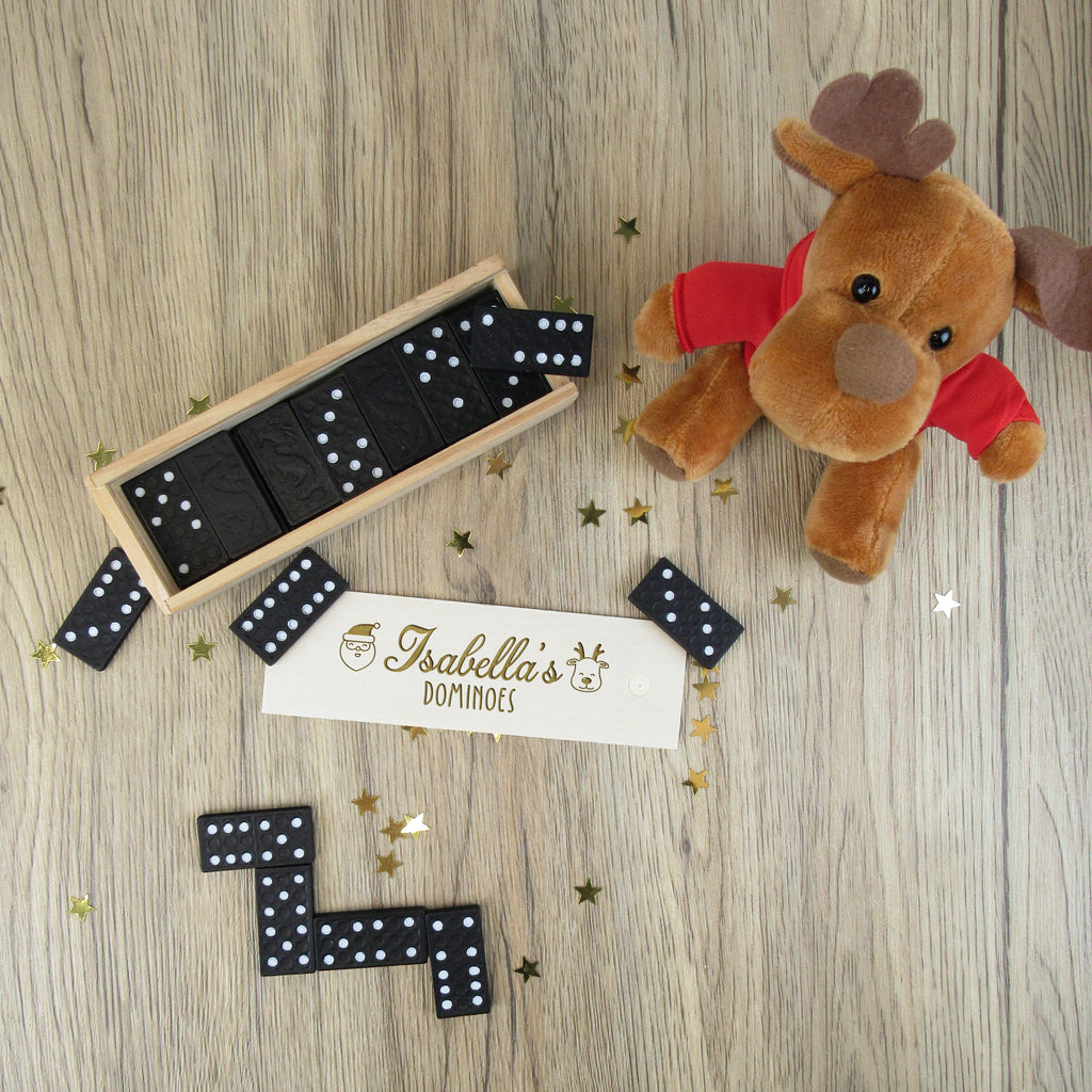 Personalised Wooden Christmas Dominoes with Eco Friendly Box