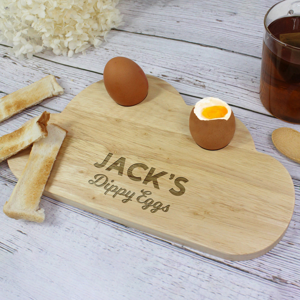 Personalised Cloud Shaped 'Dippy Eggs' Breakfast Board