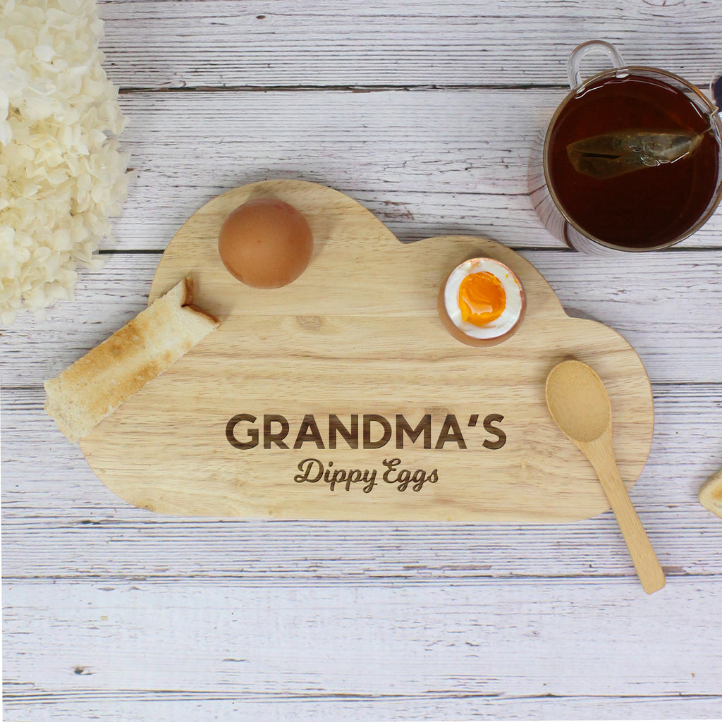 Personalised Cloud Shaped 'Dippy Eggs' Breakfast Board