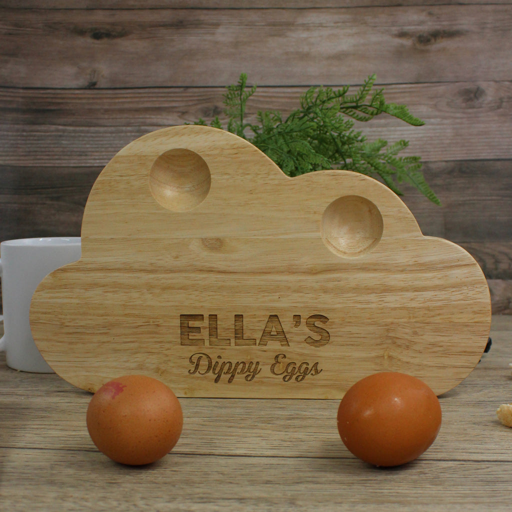 Personalised Cloud Shaped 'Dippy Eggs' Breakfast Board