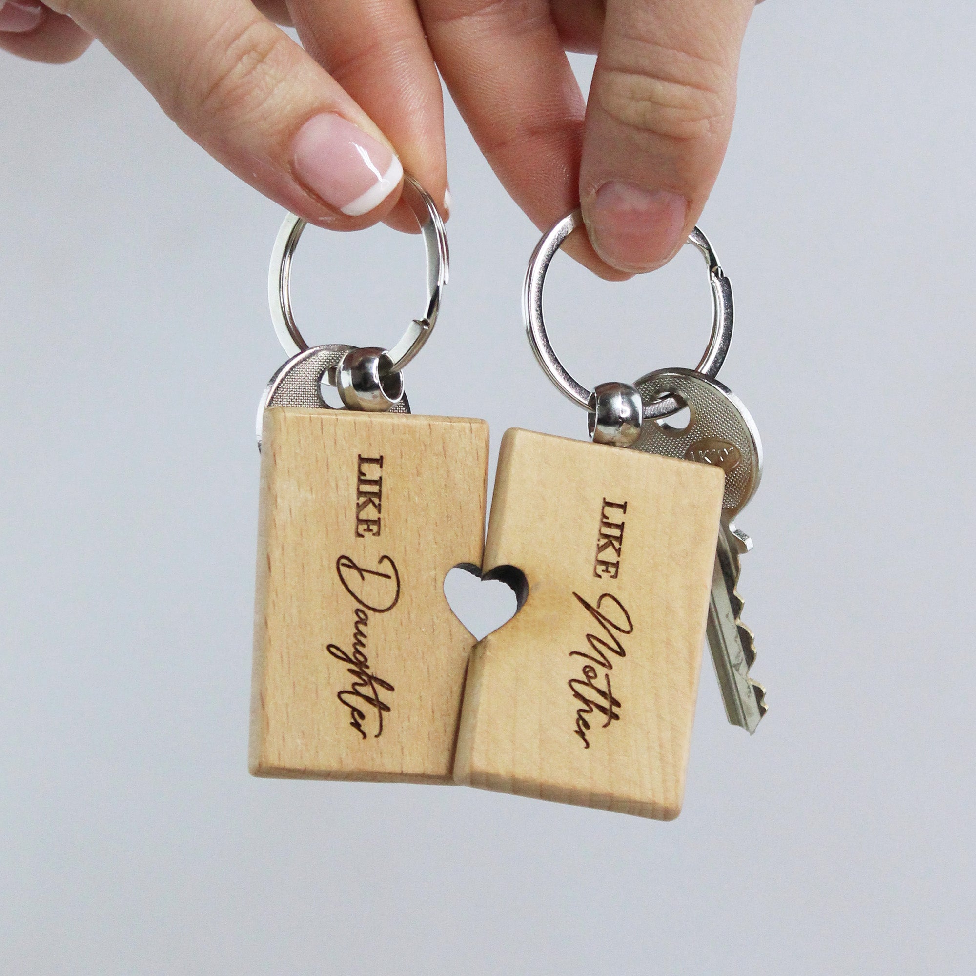 Mother Daughter Key Rings - Wooden Set of 2 – GiftsInAJiffy