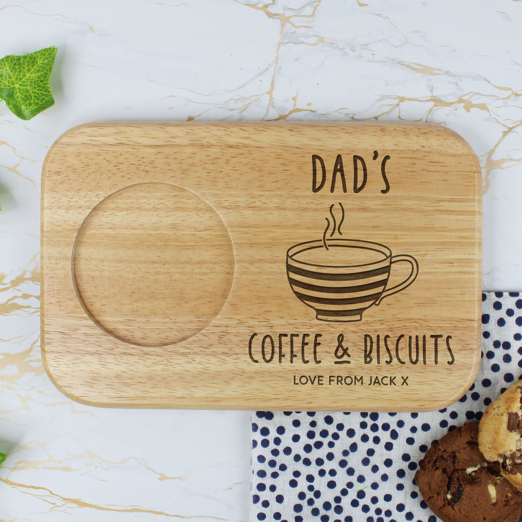 Personalised Grandad's Coffee & Biscuits Board with Mug Option