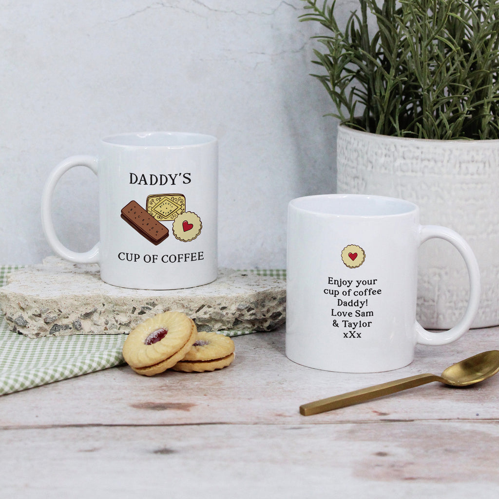 Personalised 'Dad’s Cup of Coffee' Biscuits Mug