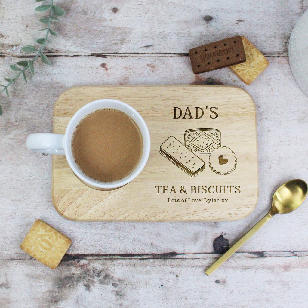 Personalised Dad’s Tea & Biscuits Board & Mug Set