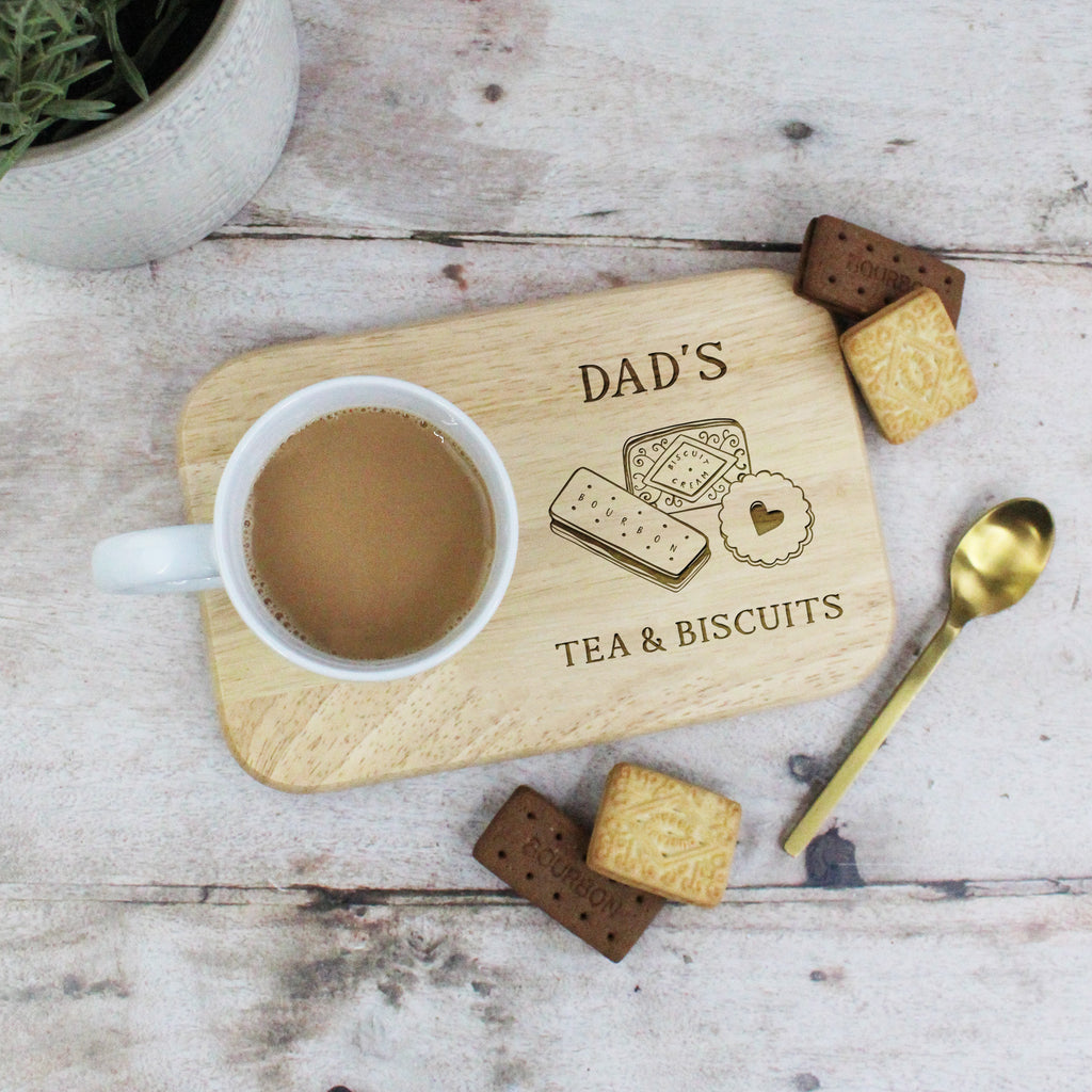 Personalised Dad’s Tea & Biscuits Board & Mug Set