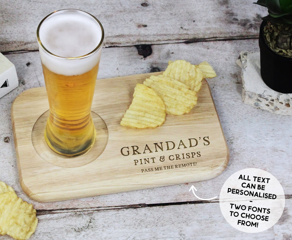 Personalised 'Grandad’s Pint & Crisps' Snack Board