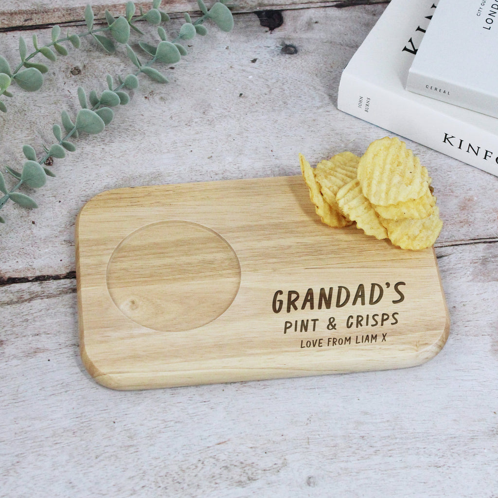 Personalised 'Grandad’s Pint & Crisps' Snack Board