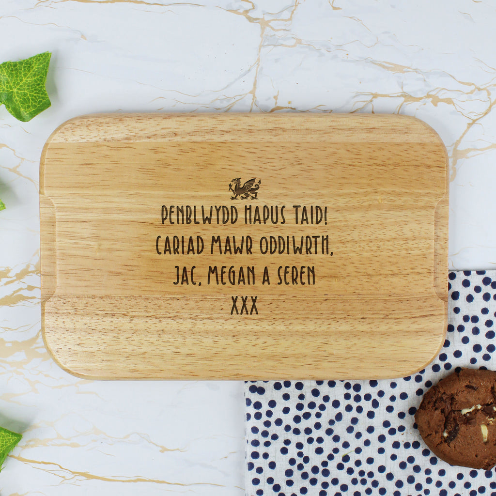 Personalised Taid Paned A Bisgedi Board with Coffee Mug Option - Welsh Grandad