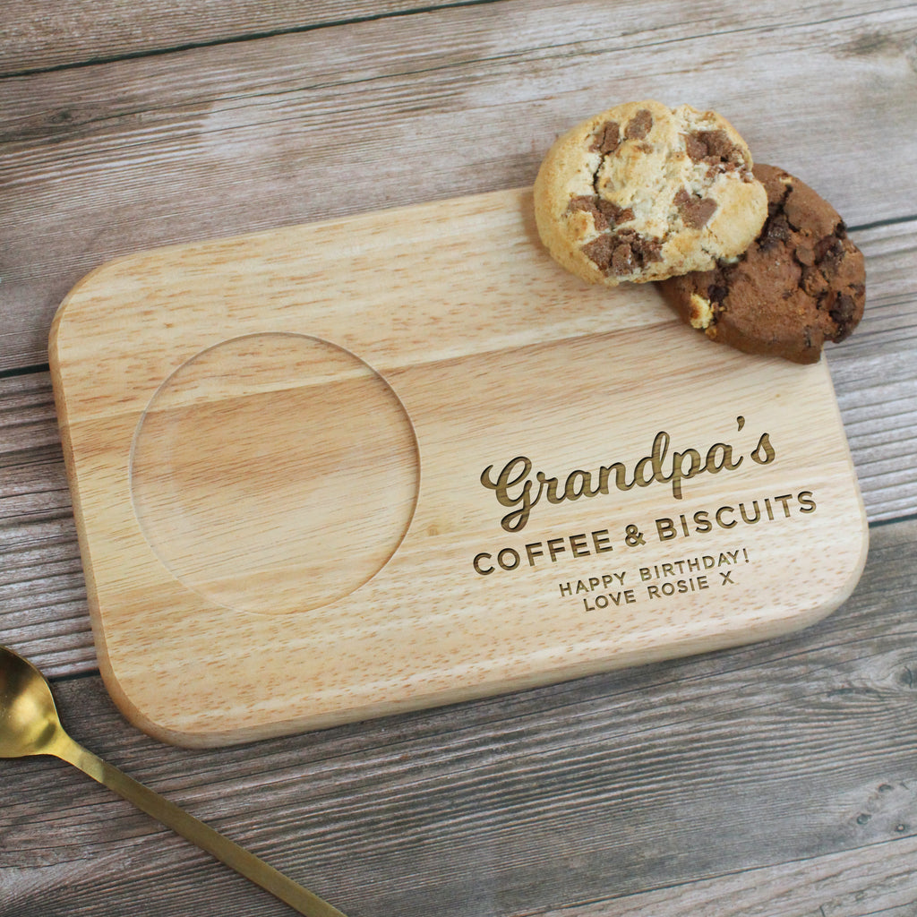 Personalised Grandad's Coffee & Biscuits Board