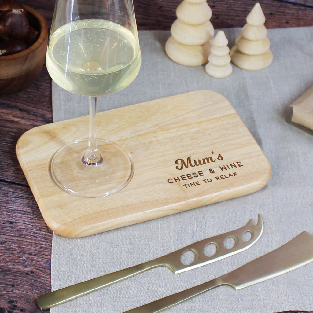 Personalised Cheese & Wine Serving Board