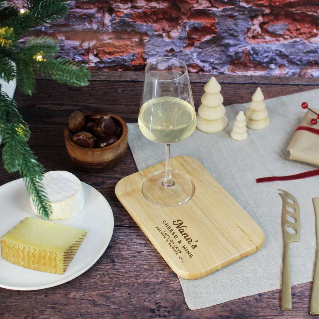 Personalised Cheese & Wine Serving Board