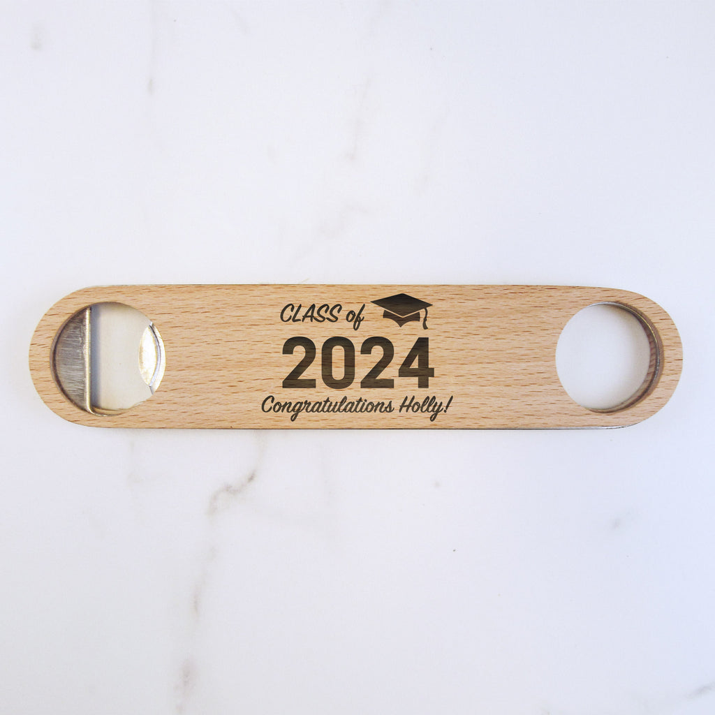 Personalised 'Class of 2024' Wooden Bottle Opener