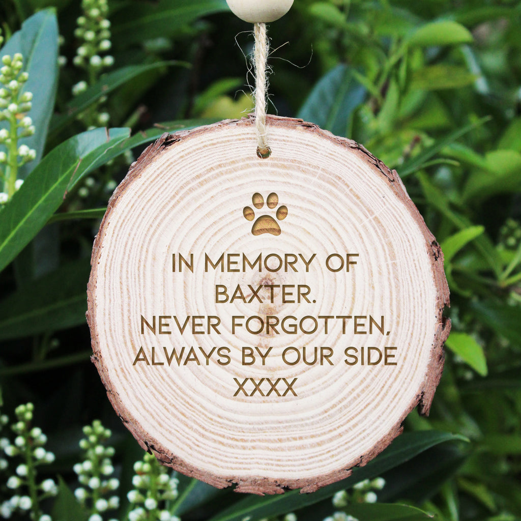 Personalised Wooden Slice Pet Memorial Decoration 