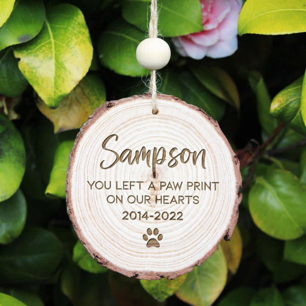 Personalised Wooden Slice Pet Memorial Decoration 