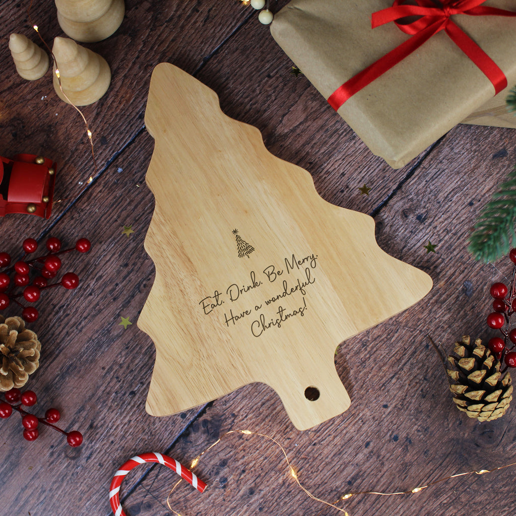 Personalised Wooden Family Name Tree Shaped Christmas Board