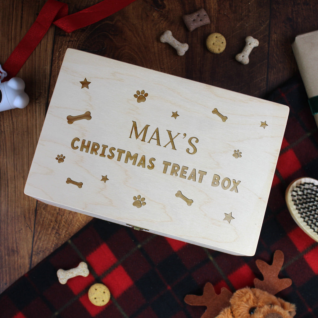 Personalised Large Wooden Pet Christmas Box