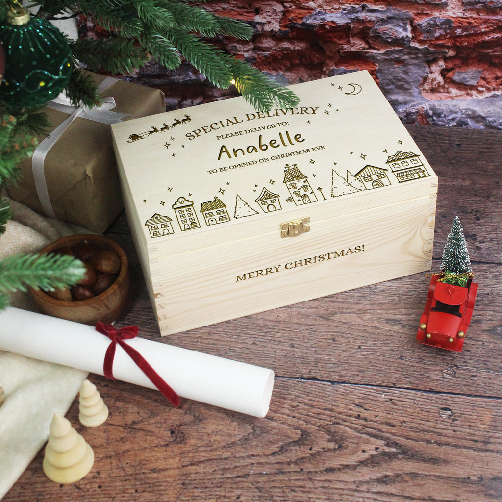 Wooden Christmas Village Christmas Eve Box