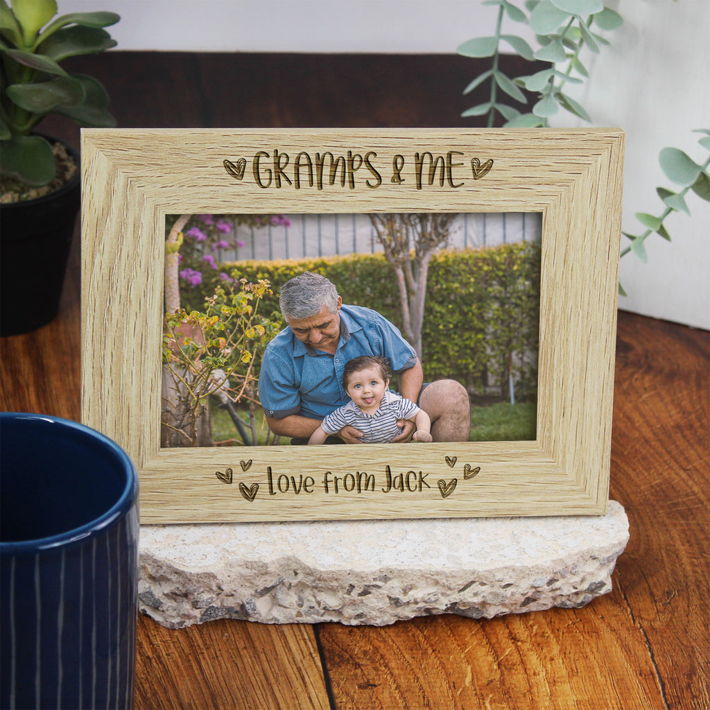 Personalised 'Grandad & Me' Wooden Photo Frame