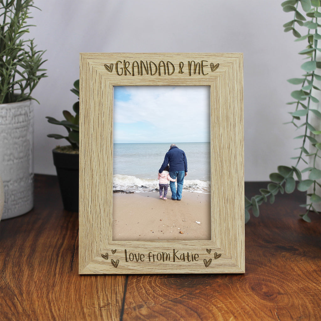 Personalised 'Grandad & Me' Wooden Photo Frame